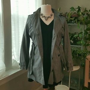 Gray Plaid Trench Coat - Import from EU