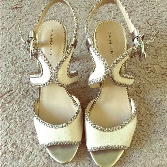 Goddess-like Fabric and Leather 2 1/2 inch heels
