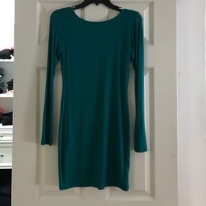 Scoop back long sleeve dress