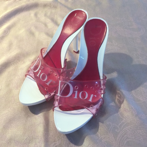 Dior Shoes | Dior Pink And White Sandal 