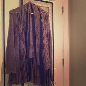 Anthropologie Knitted & Knotted scarf sweater