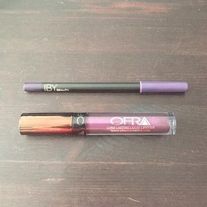 Metallic Liquid lipstick and royal purple eyeliner