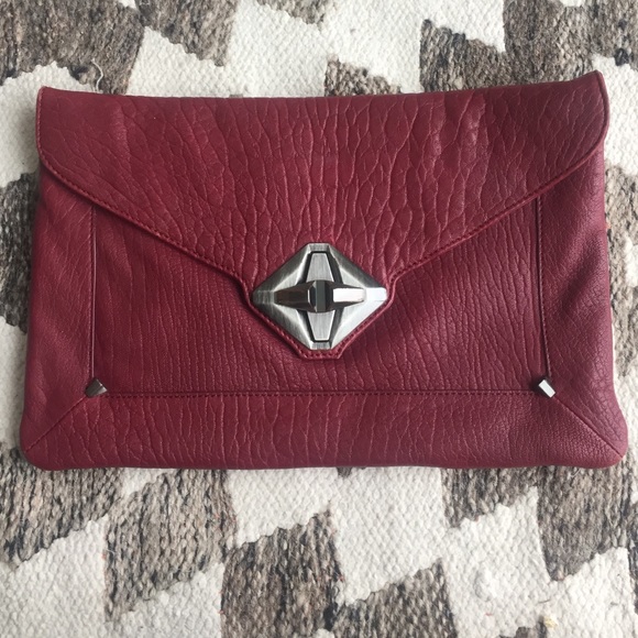 Leather clutch bag