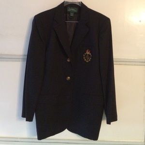 Ralph Lauren Blue Blazer sz 14 100% wool Navy Blue