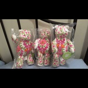 Set of 3 VERA BRADLEY Bears Lilli Belle