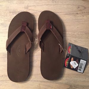 Brand new men's rainbow flip flops