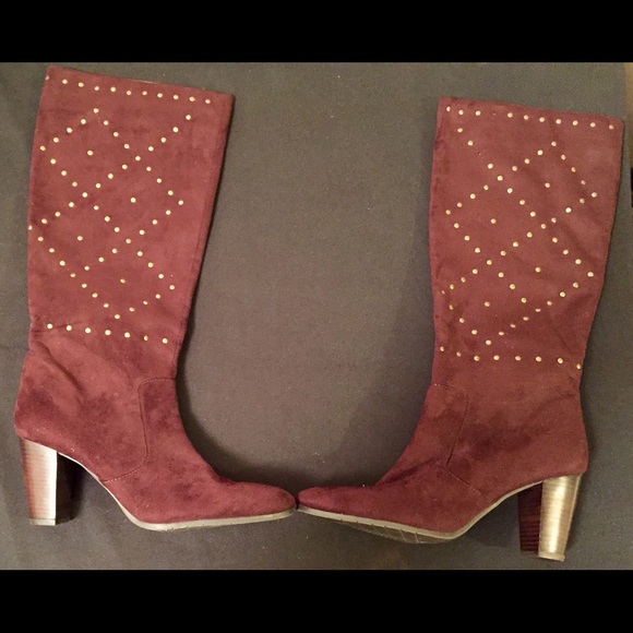8.5M Brown or Burgundy ANA Mid-Calf/Knee Heel Boot