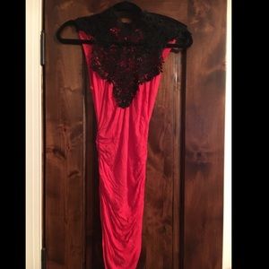 Party dress with high neck detail