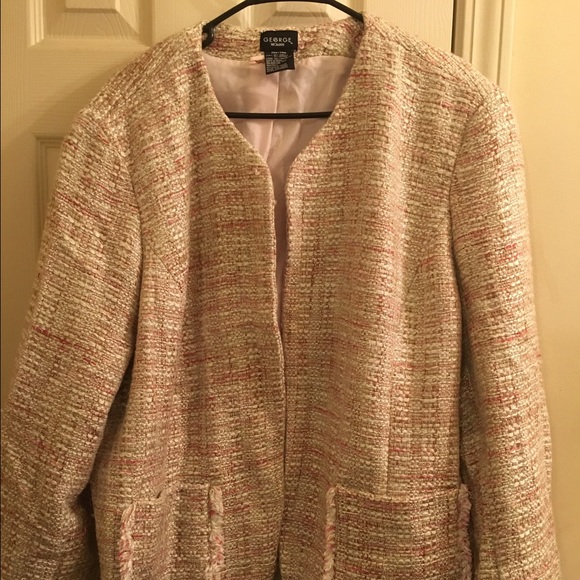Plus Size! Pink and Cream Winter Blazer