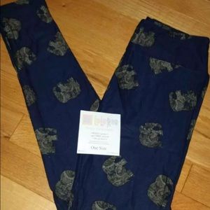 Lularoe OS blue mosaic elephants