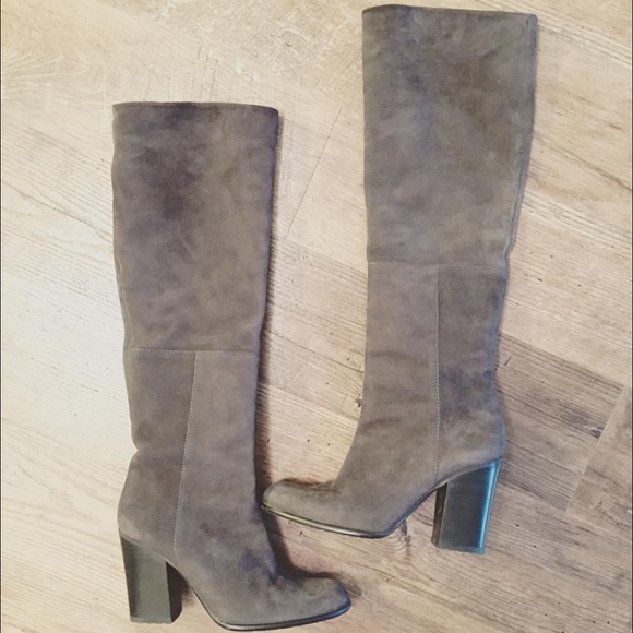 Stuart Weitzman Charcoal Knee High Boots