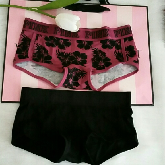 Beautiful 2 Nwt Pink Vs logo boyshort size XS - Picture 4 of 4