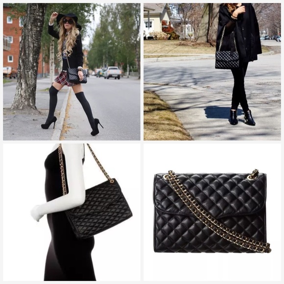 MINKOFF QUILTED AFFAIR BLACK LEATHER & GOLD*NEW❣️ - Picture 4 of 4