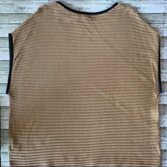 CLEARANCE! August Silk Faux Leather-trim Sweater - Picture 3 of 4