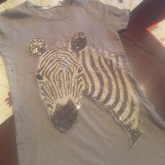 Tshirt crew zebra sparkles