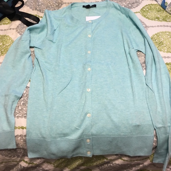 NWT banana republic light blue cardigan sz m