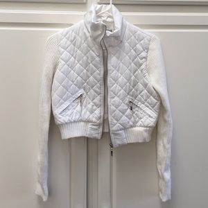 White Cropped Sweater Jacket