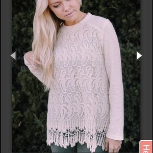 Lace front sweatshirt