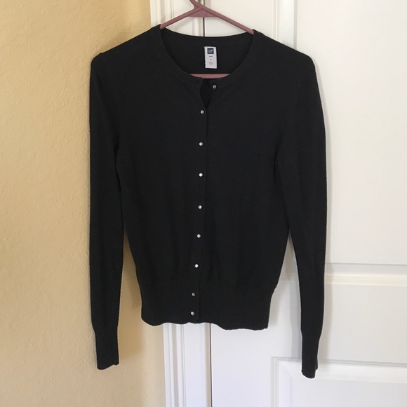 Gap Black Button Down Sweater S - image 1