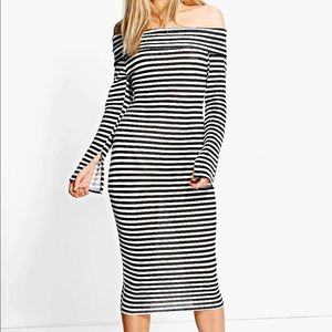 Brand new striped boohoo dress