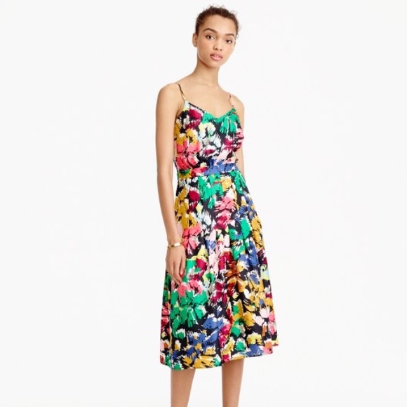 J. Crew - Brushstroke Spaghetti Strap Dress