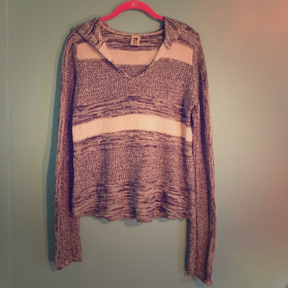 Black, White, and Gray Striped Knit Sweater