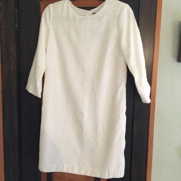 Vince white shift textured dress