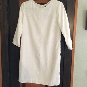 Vince white shift textured dress