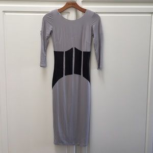 Gorgeous Bebe Light Purple and Black Satin Dress