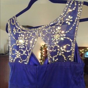 Blue sequin semi formal dress