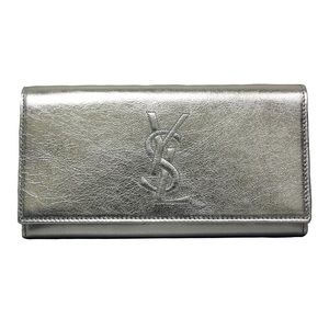 Yves Saint Laurent YSL Belle du Jour Silver Wallet