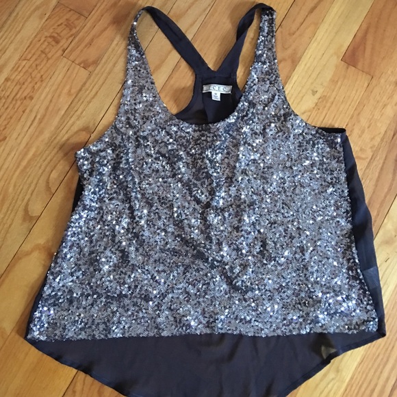 Razor back sequin top