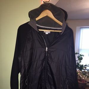Black Men's Large hooded Cloudveil Jacket