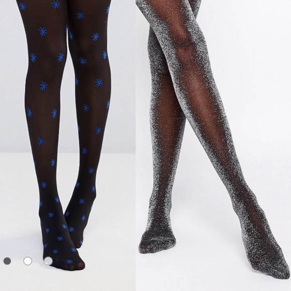 ONE Pair of Festive Holiday Tights (metallic)