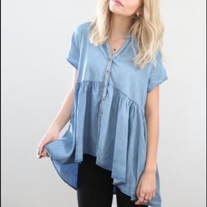 Peplum denim top