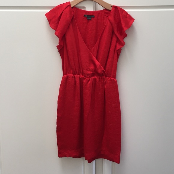 Armani Exchange Satiny Red Dress