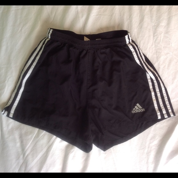 Adidas Pants - Black Adidas shorts with lining - white stripes