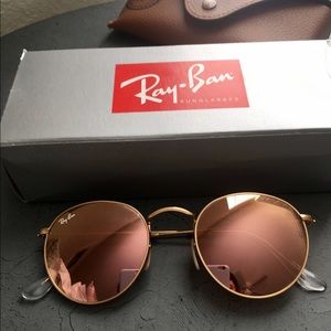 Round Gold Flash Lens Ray Bans