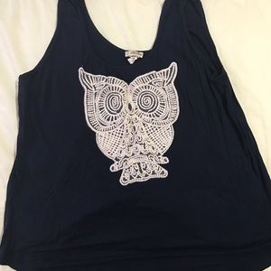 Lily white owl tank top