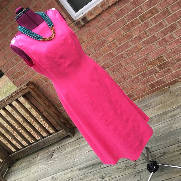 Anne Klein Fuschia Linen Dress