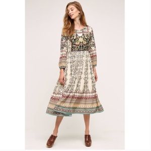 Anthropologie Far Fields Floral Midi Dress