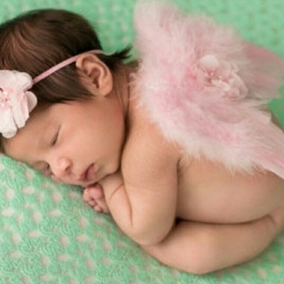 SOLD Pink Flower Headband and Wings