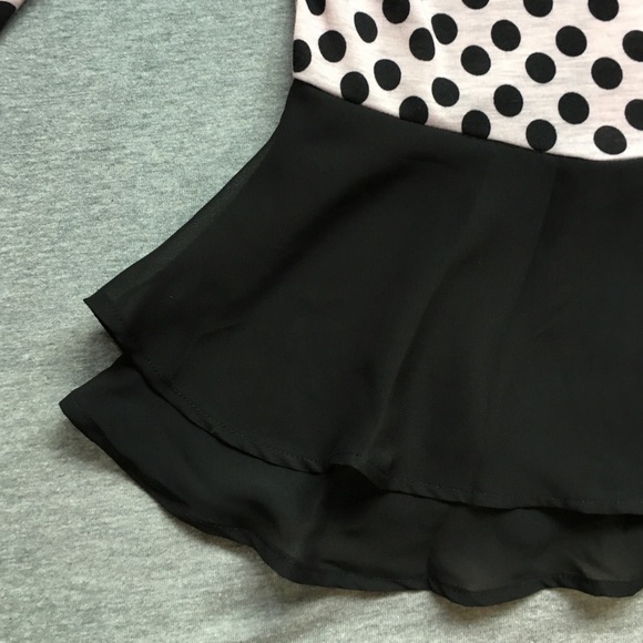 Pink/Black Polka-Dot top - Picture 2 of 4