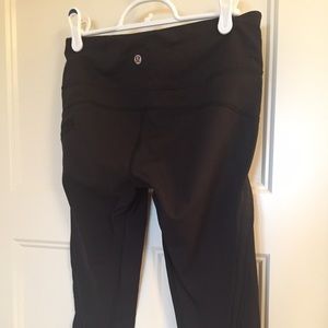 Black Run a Marathon crops from lululemon EUC