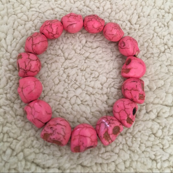 Pink skull bracelet