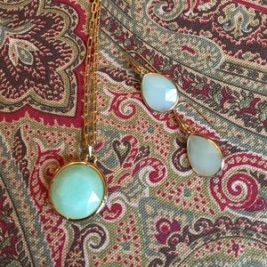 Stella & Dot Locket Necklace & Earrings