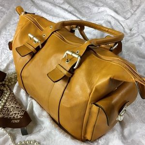 BUENO Cognac Satchel
