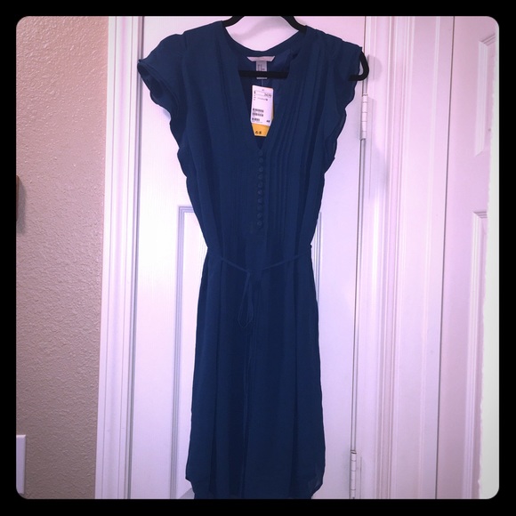 Teal Summer dress. Cap sleeve