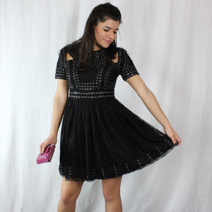 Women's Black Christopher Kane Floral Dress