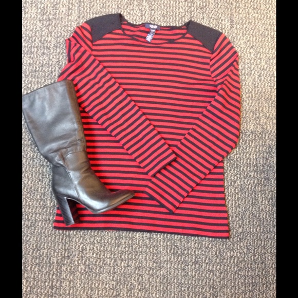 Chaps Black and Red shirt with Stripes